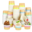 Panelee 100 Pcs Ice Cream Bowls 9 oz Ice Cream Cups Disposable Ice Cream Containers Sundae Bowls Paper Dessert Bowls for Summer Birthday Party Yogurt Soup Food Supplies (Ice Cream Style)