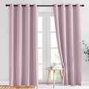 NICETOWN Blackout Pink Curtains for Girls Room - Thermal Insulated Solid Grommet Room Darkening Curtains/Panels/Drape for Bedroom (Lavender Pink=Baby Pink, 1 Pair, 52 by 84-Inch)