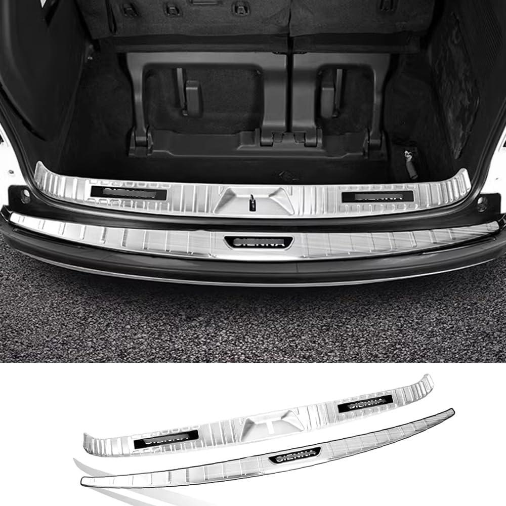 ERIDANUS Auto Accessories Fit for Toyota Sienna 2025 2024 2023 2022 2021 Rear Outside Bumper Sill Plate Guard Cover Trim (Silver) Stainless Steel 2 PCS