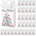 Kolldenn 50 Sets Gift Bags with Tissue Paper, Merry Christmas Goody Bags Xmas Gift Bags with Handles Decorative Tissue Paper for Holiday Party Presents