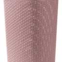 Mind Reader Slim Laundry Hamper with Lid, 60L Tall Clothes Basket, Narrow Tapered Design for Bathrooms, Closets and Laundry Rooms, Plastic, Pink