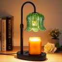 Candle Warmer Lamp Adjustable Timer ElectricGreen Flower-Shaped Wax Lamp