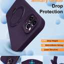 ZHK Liquid Silicone Designed for iPhone 12 Pro Max Case with Magnet Stand, [Precise Camera Lens Protection][Mil-Grade Drop Shockproof][Soft Anti-Scratch Microfiber Lining] Slim Fit Cover, Purple