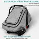Waterproof Baby Car Seat CoverYVMVDV Patented Cold Weather Carseat Cover for Babies,Infant Car Seat Cover Canopy for Boy Girls,Windproof Car Seat Canopy for Boys & Girls, Keeps Babies Warm