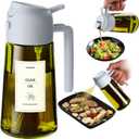 TrendPlain - Original 16oz/470ml Olive Oil Dispenser Bottle for Kitchen Gadgets and Air Fryer Accessories - Olive Oil Sprayer for Cooking w/Stickers - Ash