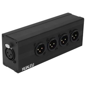 3Pin XLR 1 Female to 4 Male Splitter,4Way XLR Single Input to Four Output Parallel Connection Adapter,One Input to 4 Output Audio DMX Adapter