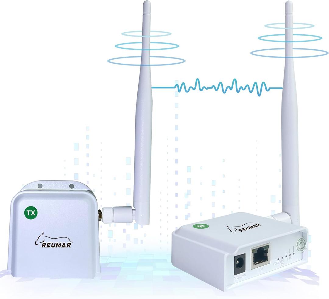 WiFi HaLow, Wireless Bridge 802.11ah, Wi-Fi Halo Point-to-Point Long Range Wireless Access with 2 DBi High-Gain Antenna, Ethernet Air Bridge Repeater Supports 2600 feet Outdoor Transmission Distance