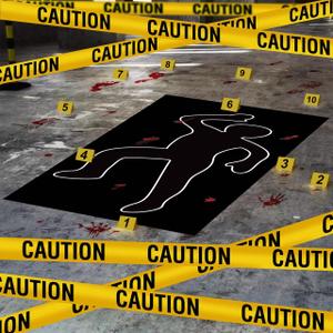 16 Pieces Halloween Crime Scene Decorations Kit Murder Mystery Dinner Party Game Supplies Includes Body Silhouette Crime Scene Tape Evidence Markers and Bloody Sticker Home for Crime Scene Party Decor