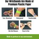 500 WristCo 5 Color Variety Pack Paper Plastic Wristbands for Events - Premium Water-Proof Tear Resistant Paper Bracelets ID Wrist Bands for Concerts Festivals Admission Party Identification