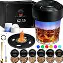 Electric Whiskey Smoker Set, with built-in igniter, no need for butane, reusable, rechargeable classic cocktail smoker set, whiskey gift set, suitable for men, women, fathers, mothers (Electric + Lighting Feature)