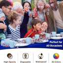 12-Pack Premium Plastic Tablecloth 54in. x 108in. Rectangle Table Cover - Dark Blue