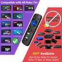 Pack of 2 for Roku-TV-Remote-Replacement,Universal Control for TCL,ONN, Hisense Roku TVs
