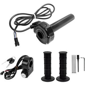 Full Twist Throttle for Ridstar Q20, Surron Style Rolling Bearing Ebike Throttle Grip, Plug and Play Throttle, Protecting Ride with Non-Slip Handle for Electric Dirt Bike