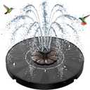 SZMP Solar Fountain 2026 Upgrade, Solar-Powered Bird Bath Fountain with 4 Fixed Rods & 7 Nozzles for Garden, Pond, Pool, and Patio  No Battery Required, Attracts Hummingbirds & Wildlife (Coffee)