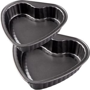 Heart Cake Pan Set of 2, 8 Inch and 9 Inch Heart Shaped Baking Pan Cookie Pan for Valentine's Day Baking Wedding Birthday