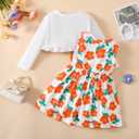 Girls Dress and Cardigan Sleeveless Floral Print Tank Dresses and Bolero Shrug 2 Piece Kids Girl Spring Outfit (3-4T, White)