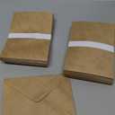 50 Pack Kraft A7 Envelopes with Cards 5x7 Thick Folded Cardstock and Gold Stickers for Greeting Cards, Wedding, Birthday, Invitations, Baby Showers (Kraft Paper, 5x7)