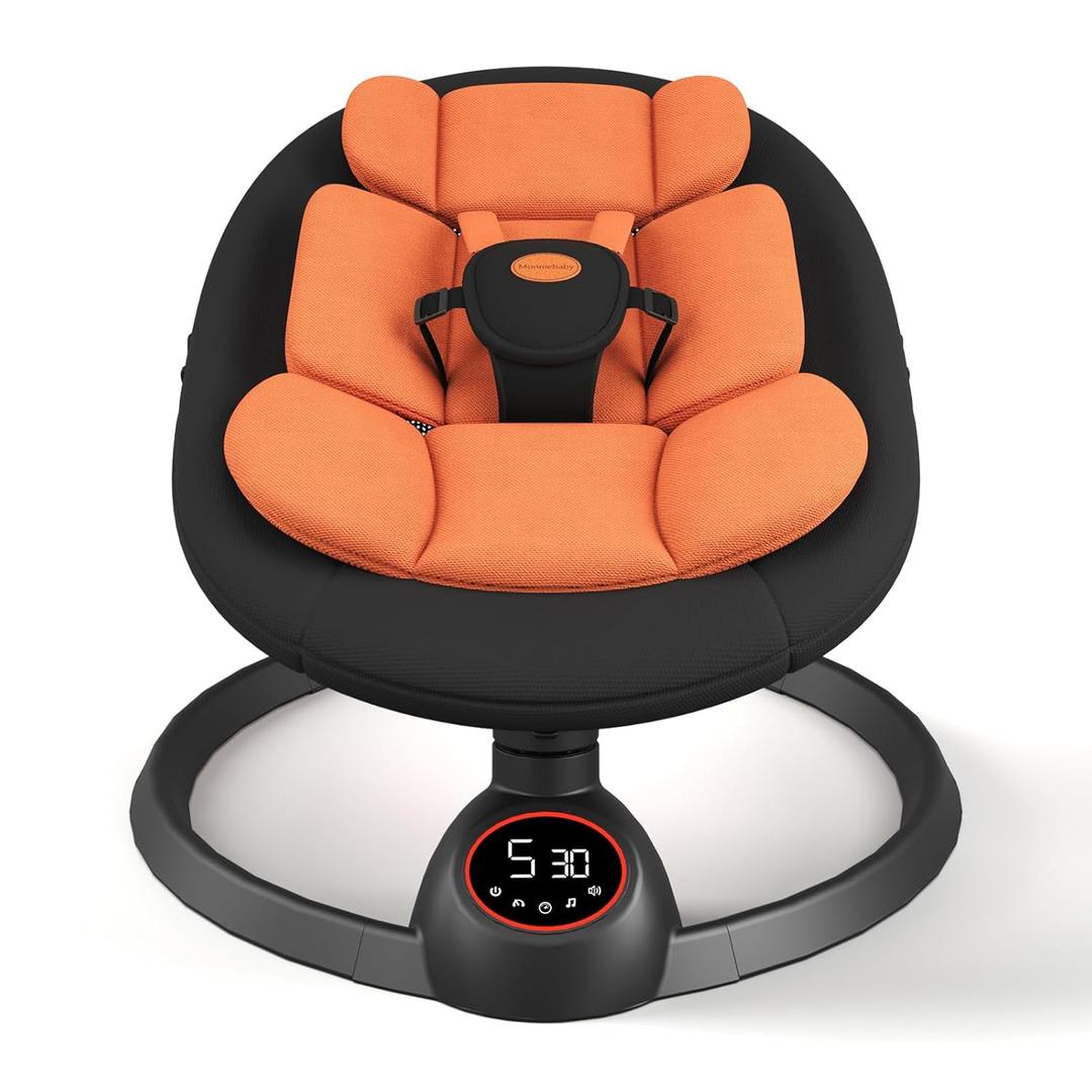 Electric Baby Swings for Infants, Portable Baby Swing with Preset Melodies, Bluetooth Swing for Newborn, Indoor & Outdoor(Black)