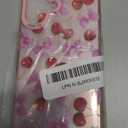 for iPhone 16 Case Cute Bows Tie Aesthetic Cherry Pattern Case for Women Girls, Girly Trendy Glossy Slim Shockproof Protective Bumper Cover, Cherries Bow/Pink