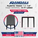 Randall Manufacturing 1/4" Plastic Sliding Door Track (Black, 4 FT Long)