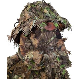 QuikCamo Realtree & Mossy Oak 3D Leafy Camo Face Mask Bucket Hat for Men Deer Duck and Turkey Hunting (Fully Adjustable OSFM)