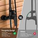 Rainsworth Outdoor Shower Kit Matte Black - Single Handle Brass Valve, 8 Inch Rain Shower Head and Handheld Spray Shower Fixture Combo, 304 Stainless Steel Wall Mount