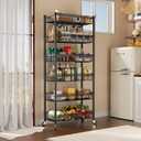 SINGAYE Shelf 6 Tier Wire Shelving Unit Adjustable Storage Shelves Big Basket Rack for Garage Kitchen Office Pantry Laundry Room Organizers13.5 D x 30" W x 65" H Black, 6-tier[30"dx13.5"wx65"h]