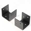 20 PCS U-Shaped Metal Brackets, Black Half Post Base 2x2 2x4 2x6 Post Anchor Connector for Joist Hanger Brackets Support, Inner Size 1.97", Thickness 0.08" (14 Gauge)