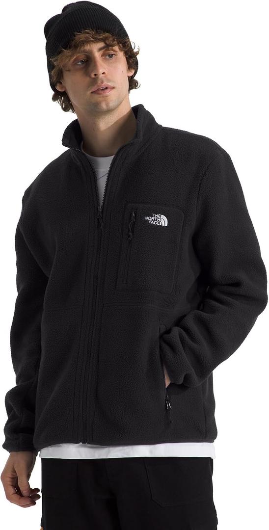 THE NORTH FACE Men's Yumiori Full Zip Jacket | Lightweight Fleece Coat With Embroidered Logo, Zip Pockets (Black, L)
