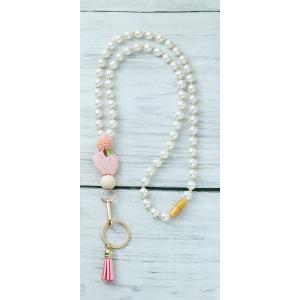 Teacher Lanyard with ID Holder, Fashion Wood Beaded Super Lanyard