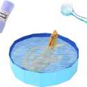 Bearded Dragons Foldable Bathtub with Soft Brush and Towel Set Reptile Accessories Swimming Pool Relax Cleaning Set for Small Pets Guniea Pig Turtle Hedgehog (11.8x3.93In)