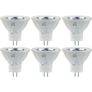 Sunlite 40754 Halogen MR11 20 Narrow Spot Light Bulb, 20 Watts, 12 Volts, 2-Pin (GU4) Base, Dimmable, 100 CRI, 2,000 Hour Life Span, 6 Pack 3200K - Warm White