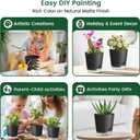 Meowell 4 inch Self Watering Pots for Indoor Plants, 5 Pack Small Flower Plant Pots with Drainage Holes and Clear Reservoirs, Visible Water Level, Plastic Planters with Wicking Rope, Black