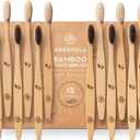 Greenzla Bamboo Toothbrushes for Adults  12 Pack Wooden Toothbrush Set with Charcoal-Infused Soft Bristles, Natural Oral Care for Daily Use
