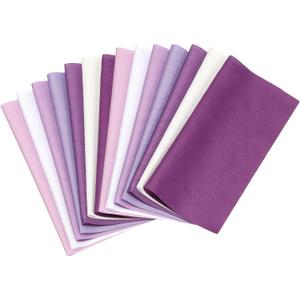 PATIKIL Cotton Fabric Bundles, 14 Pcs 10 x 10 Inch Fat Quarter Solid Color Precut Fabric Squares for Sewing Patchwork Quilting DIY Crafts, Purple