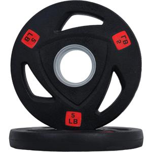 Signature Fitness Vinyl Coated Cast Iron Plate Weight Plate for Strength Training and Weightlifting, Standard or Olympic, Multiple Sizes (2-Inch Center (Olympic))