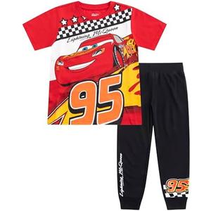 Disney Cars Lightning McQueen Boys Short Sleeve T-Shirt and Pants 2 Piece Set for Toddlers to Big Kids Size 4