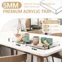 Dual-Size Scalloped Acrylic Serving Set (10"&8") w/Magnetic Panels - Clear-View Tray for Dining Tables, Non-Slip Pads Secure Plates & Glasses, Housewarming/Restaurant Gift