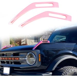 Trail Sight Cover Engine Hood Hinge Cover Hood Side Release Handles Decoration Exterior Accessories for Ford Bronco Accessories 2021 2022 2023 2024 2025 2026, 2 Pack (Pink)