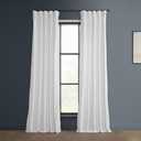 HPD Half Price Drapes Heritage Plush Velvet Curtains 96 Inches Long Room Darkening Curtains for Bedroom & Living Room 50W x 96L, (1 Panel), White