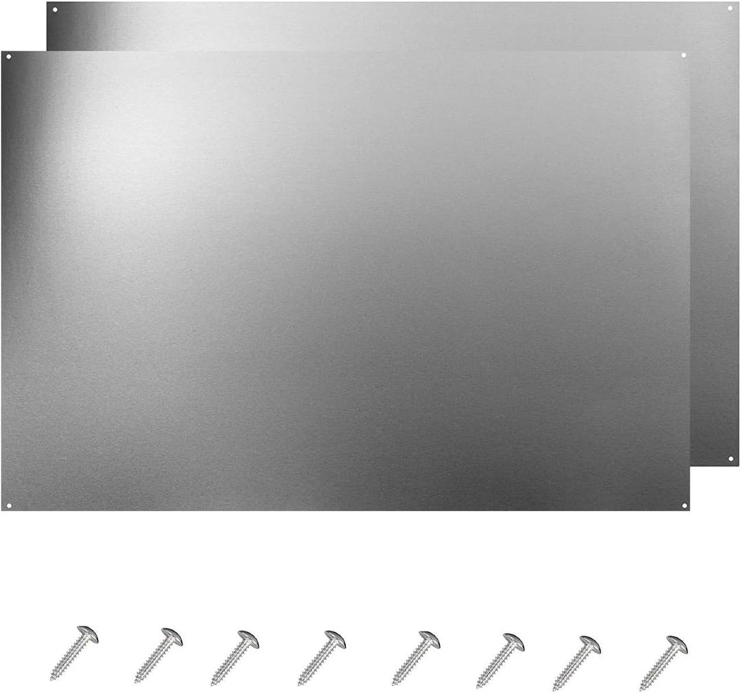 24 x 30-inch Reversible Stainless Steel Backsplash for Kitchen wallSplatter Guard and Cooking Shield Range Hood Accessories to Keep Kitchen Clean Four Pre Drilled Holes for Easy Installation