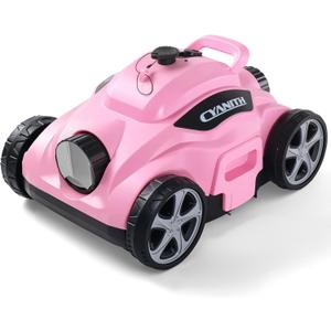 110 Mins Runtime Pool Vacuum for Above Ground Pool, Cordless Robotic Pool Cleaner for Flat Inground Pools up to 1,076 Sq. Ft, Automatic Self-Parking with Dual Strong Brushless Suction MotorsPink