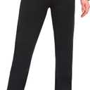 Bamans Dress Pants Women Work Business Pants Tummy Control Office Straight Leg Trousers High Waisted Ladies Slacks (Large, Black)