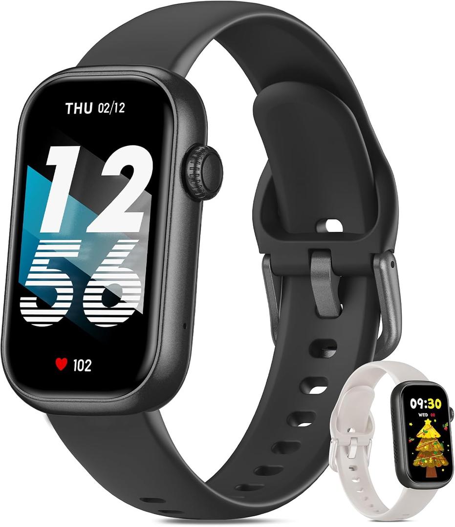 Fitness Tracker for Men Women, 24/7 Heart Rate, SpO2 and Sleep Monitor Health Watch, Calorie Step Counter Fitness Watch IP68 Waterproof Smart Watch for Android and iOS, Black/Starlight