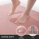 YIHOUSE Memory Foam Bath Mat Set - Super Absorbent, Non-Slip & Washable Bath Rugs - Dries quickly, Pink 5 Pieces