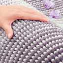 BSICPRO Bathroom Rugs Sets 3 Piece, Toilet Rugs U-Shaped Contour Bath Mat Set, Striped Absorbent Non Slip Chenille Shower Mat, Lavender Purple