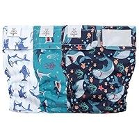 CuteBone Washable Dog Diapers Female No Tail Hole 3 Pack Reusable Doggie Period Training Pants for DockedTail Frenchie French Bulldog Boston Terrier Without Tail WWD25S