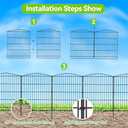 INJOPEXI Garden Fence 6 Panels 11.8ft (L)30in (H) Decorative Garden Fences with 6 Panels Rustproof Wire No Dig Garden Fence Animal Barrier Fencing Outdoor for Backyard Patio - Without Fence Gate