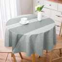 Vonabem 100% Waterproof Round PVC Tablecloths, Vinyl Tablecloth with Flannel Backing, Wipeable Plastic Table Cover for Dinning, Picnic, Indoor and Outdoor(Grey, 60" Round)