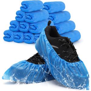 Buself Shoe Covers Disposable Non Slip for Indoors Pack of 200 (100 pairs) Recyclable Shoe Booties Waterproof Shoe & Boot Covers Durable Shoe Protectors Covers One Size Fits Most Blue